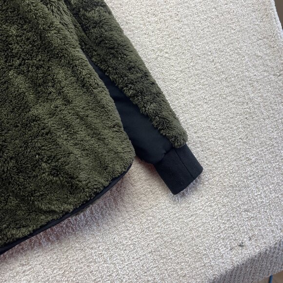 Lole Women's M Half-Zip Cozy Monkey / Sherpa Fleece Pullover Dark Green Camp - Picture 5 of 15
